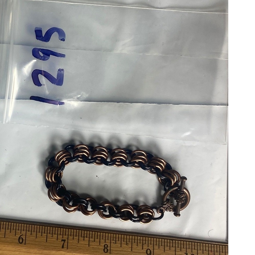 Copper Tone Chain Link Bracelet Toggle Clasp Women's‎ Jewelry Accessory